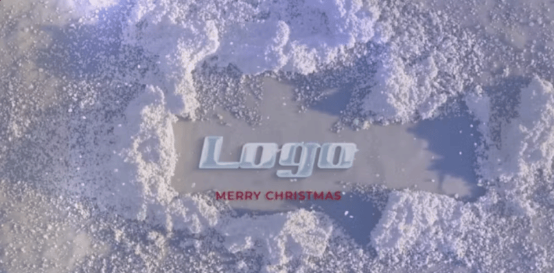 风吹过雪地露出LOGO展示AE模板-UI素材库