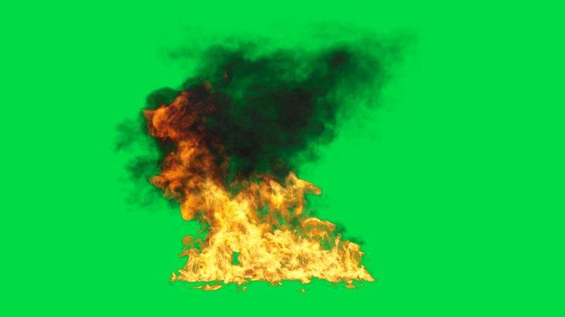 绿幕上的火焰和烟雾视频素材模板下载-UI素材库