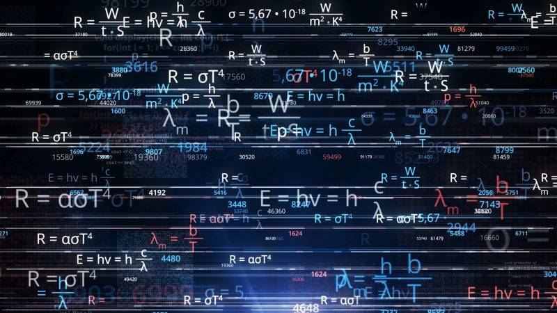 霓虹数学公式在网络空间中不断变化-UI素材库
