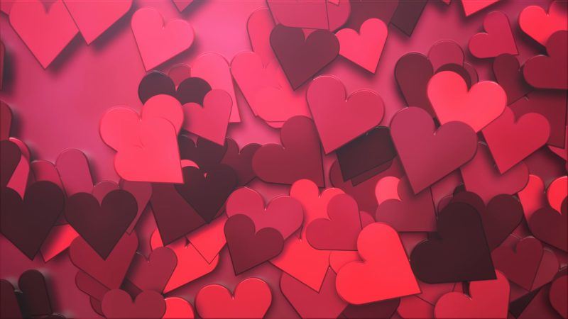 情人节浪漫心形动画特写-UI素材库
