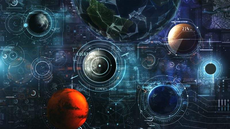 太空探索技术分析行星和天体-UI素材库