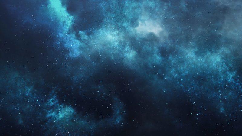 宇宙中星云云团伴着闪电运动-UI素材库